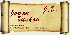 Jovan Duškov vizit kartica